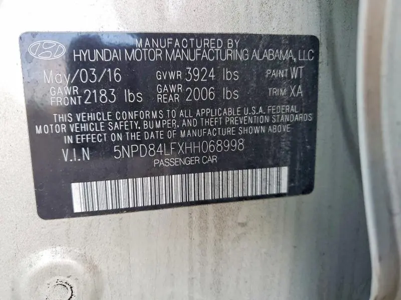 2017 HYUNDAI ELANTRA LIMITED  