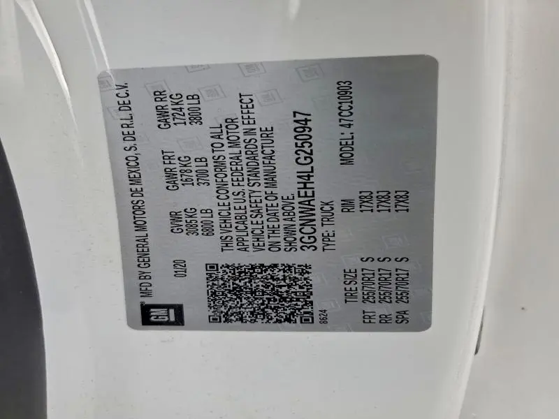 2020 CHEVROLET SILVERADO C1500  