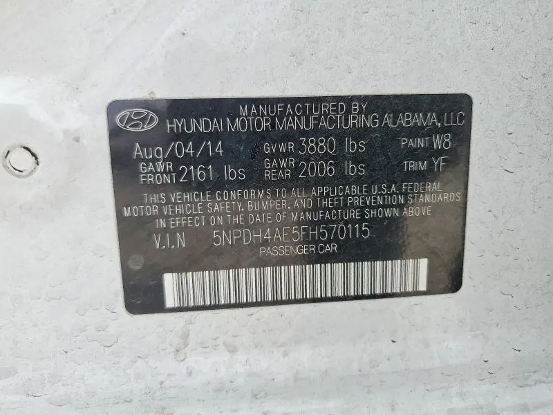 2015 HYUNDAI ELANTRA SE  