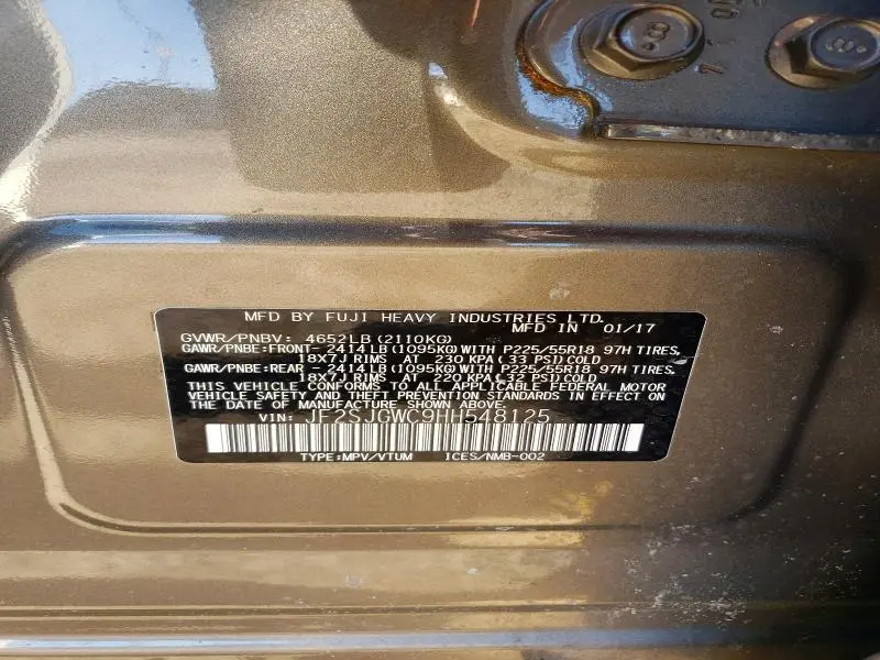 2017 SUBARU FORESTER 2.0XT TOURING  