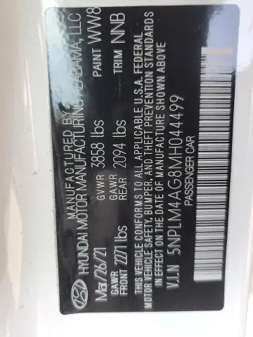 2021 HYUNDAI ELANTRA SEL  