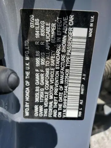 2020 HONDA CIVIC SPORT  