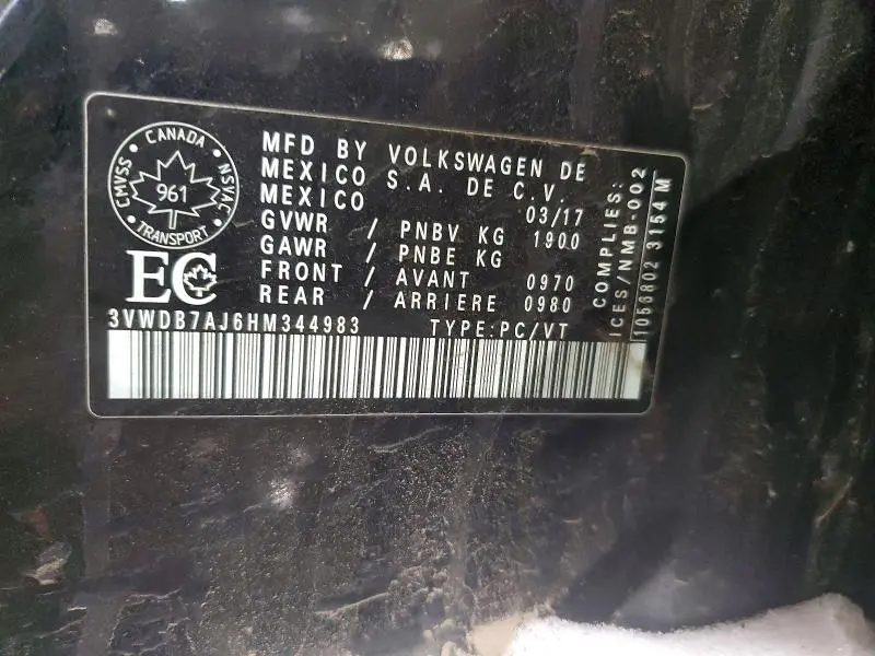 2017 VOLKSWAGEN JETTA SE  