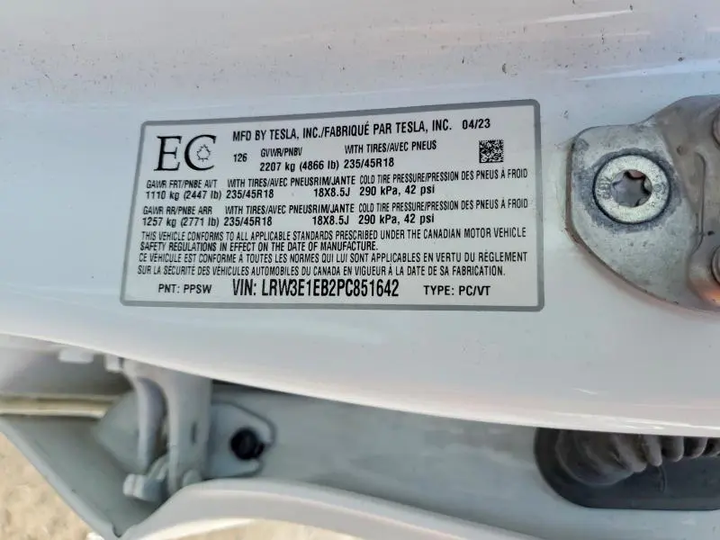 2023 TESLA MODEL 3   