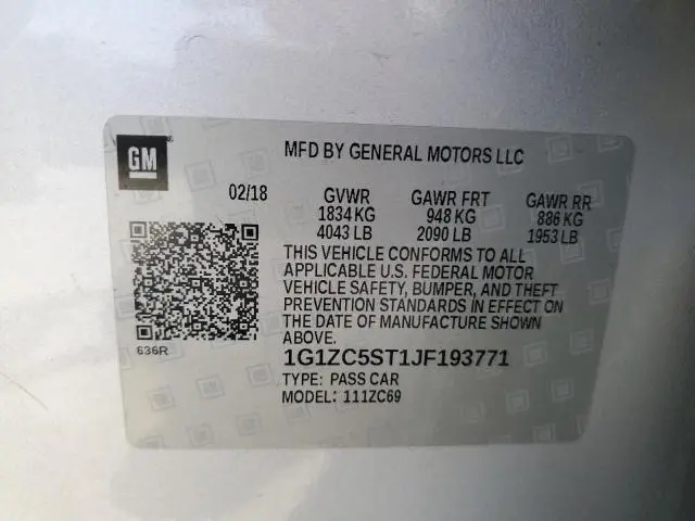 2018 CHEVROLET MALIBU LS  