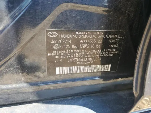 2014 HYUNDAI SONATA GLS  