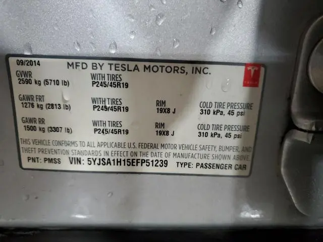 2014 TESLA MODEL S   