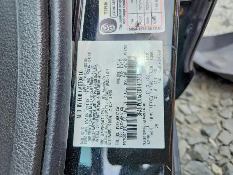 2012 FORD FUSION SE  