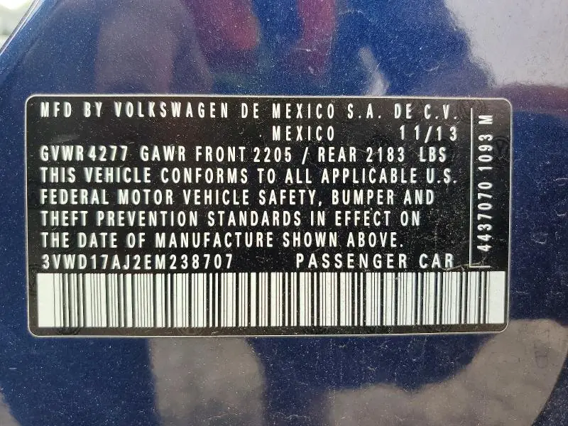 2014 VOLKSWAGEN JETTA SE  