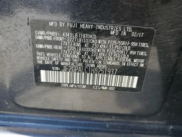 2017 SUBARU CROSSTREK LIMITED  