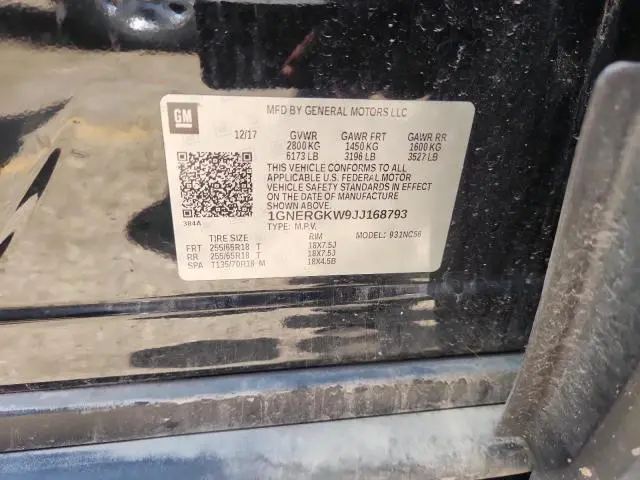 2018 CHEVROLET TRAVERSE LT  