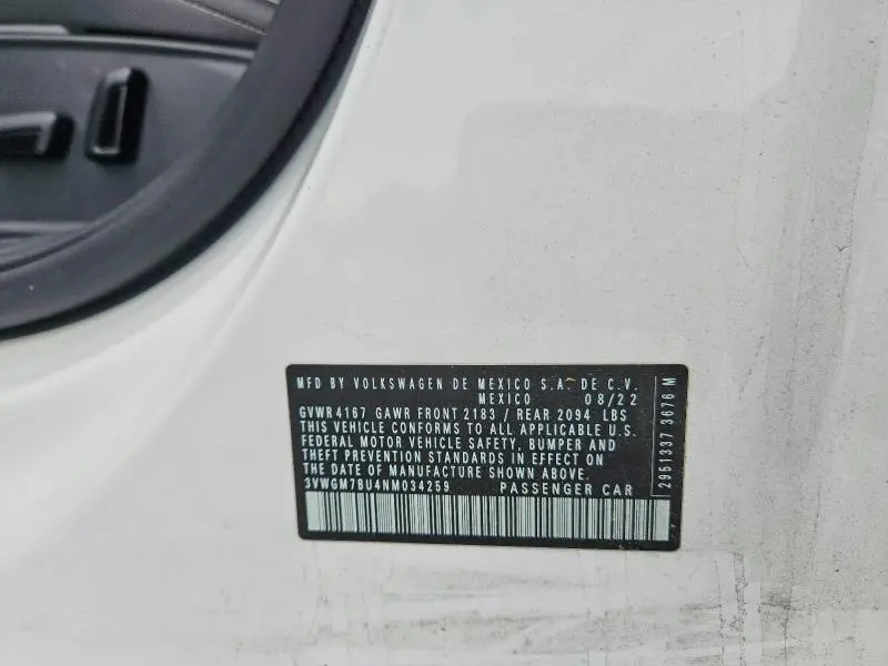 2022 VOLKSWAGEN JETTA SEL  