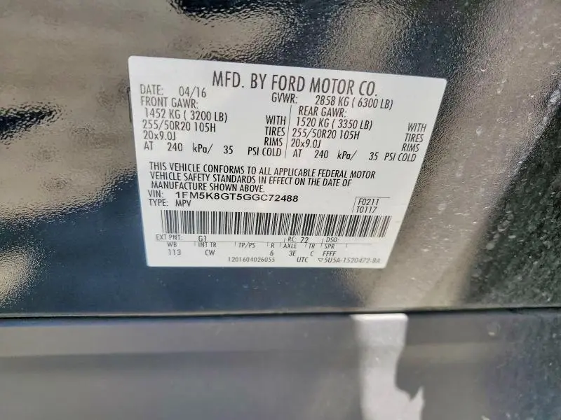2016 FORD EXPLORER SPORT  