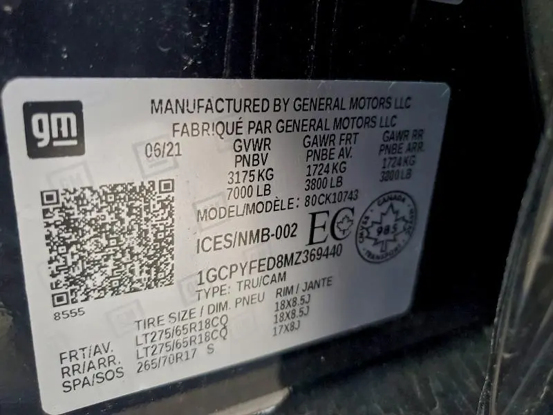 2021 CHEVROLET SILVERADO K1500 LT TRAIL BOSS  