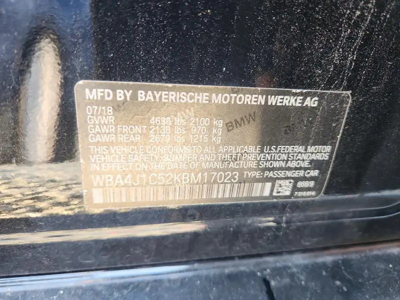 2019 BMW 430I GRAN COUPE  