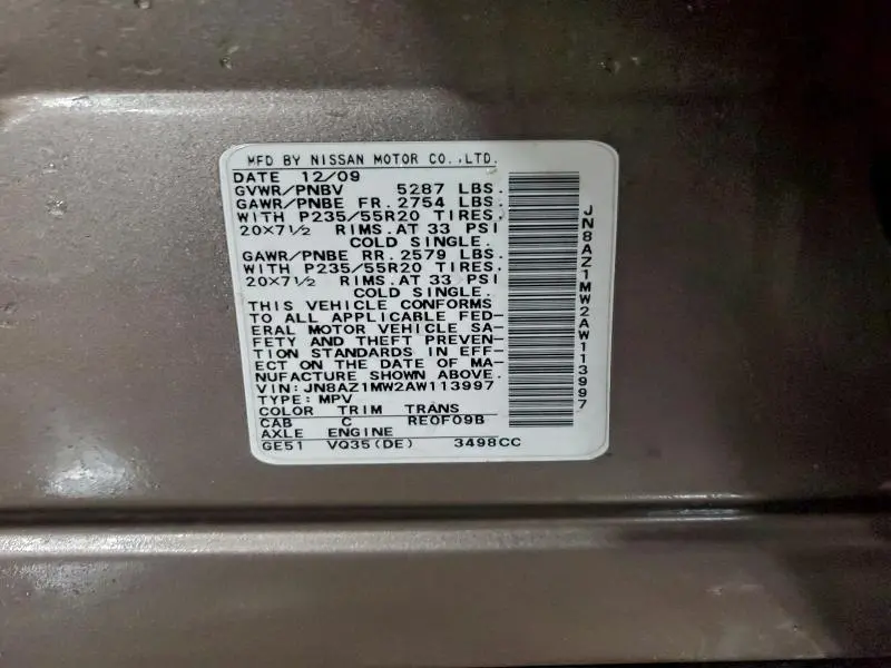 2010 NISSAN MURANO S  