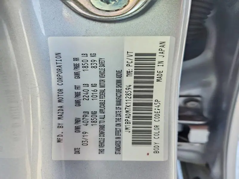 2019 MAZDA 3 PREFERRED  