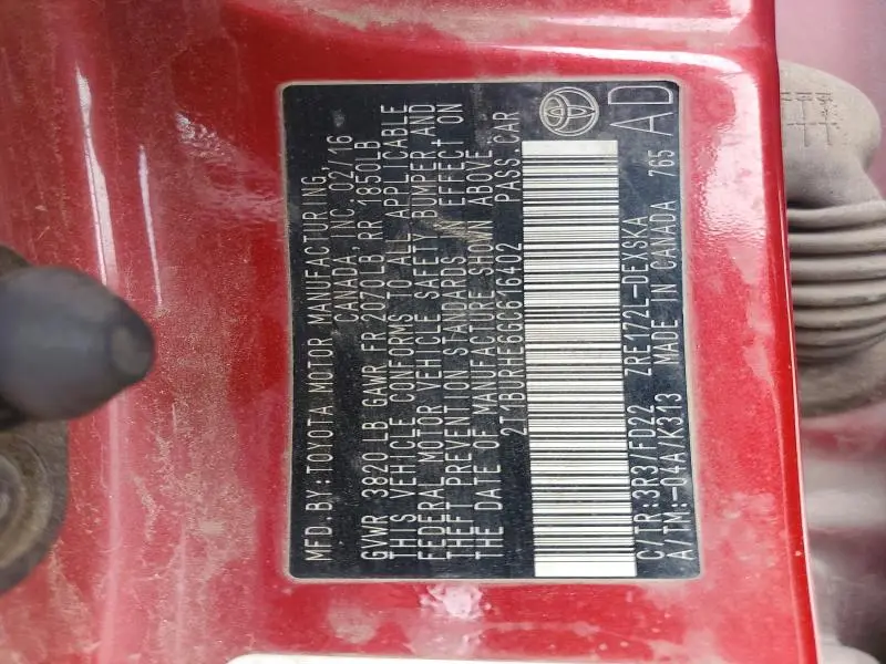 2016 TOYOTA COROLLA L  