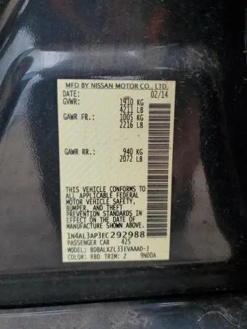 2014 NISSAN ALTIMA 2.5  