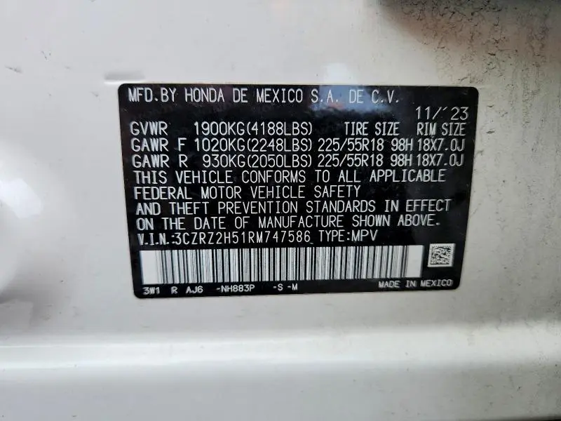 2024 HONDA HR-V SPORT  
