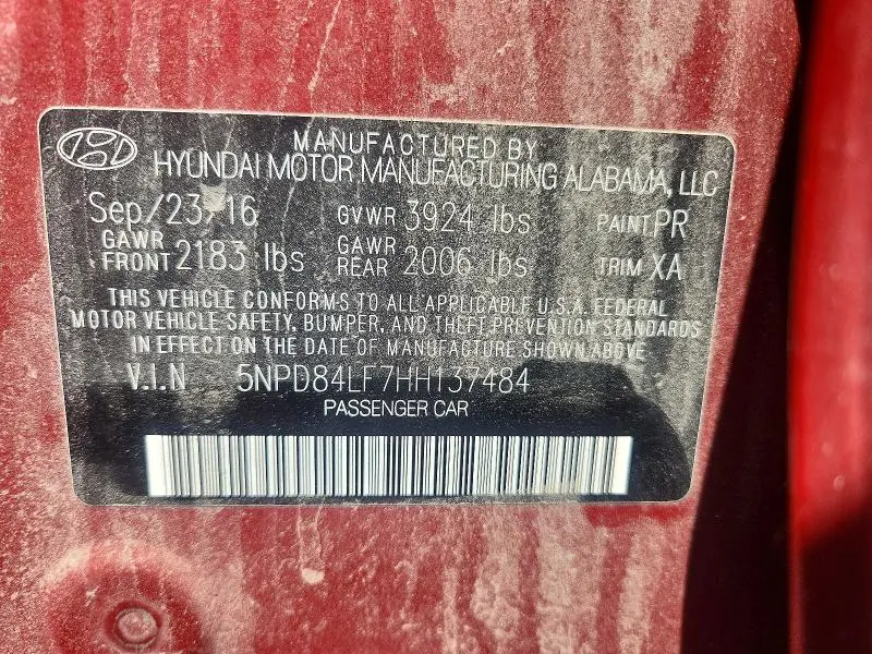 2017 HYUNDAI ELANTRA VALUE EDITION  