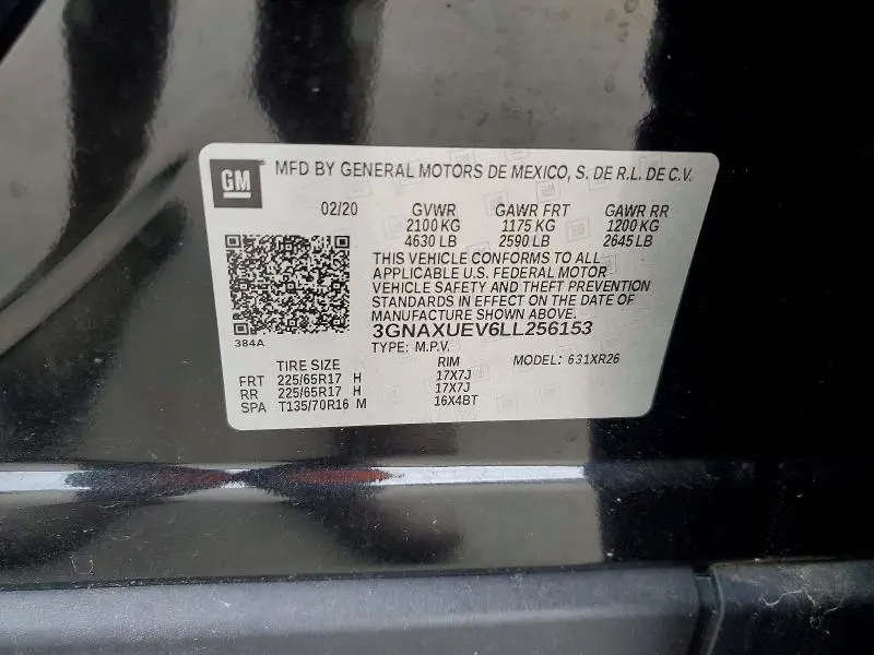 2020 CHEVROLET EQUINOX LT  