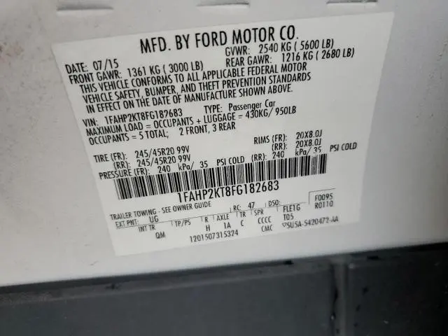 2015 FORD TAURUS SHO  