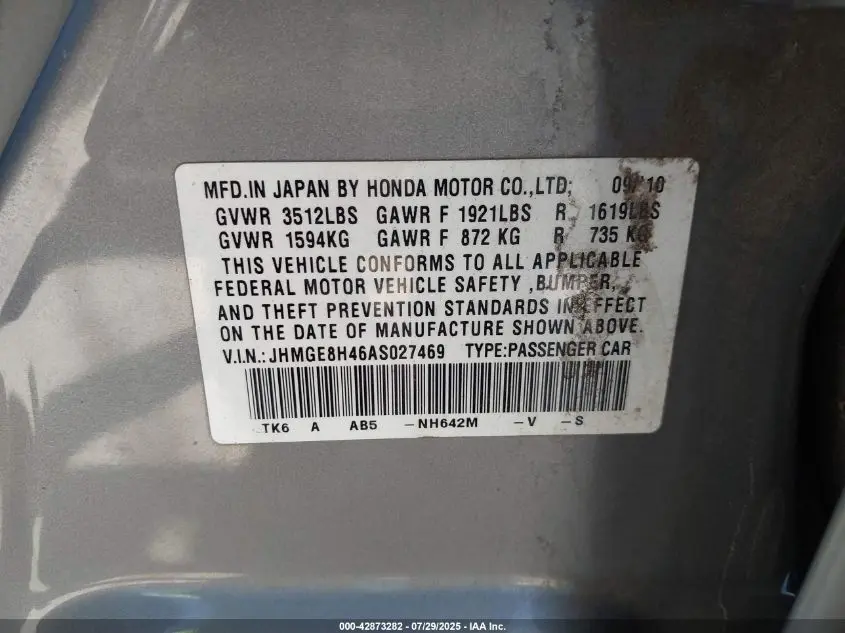 2010 HONDA FIT SPORT