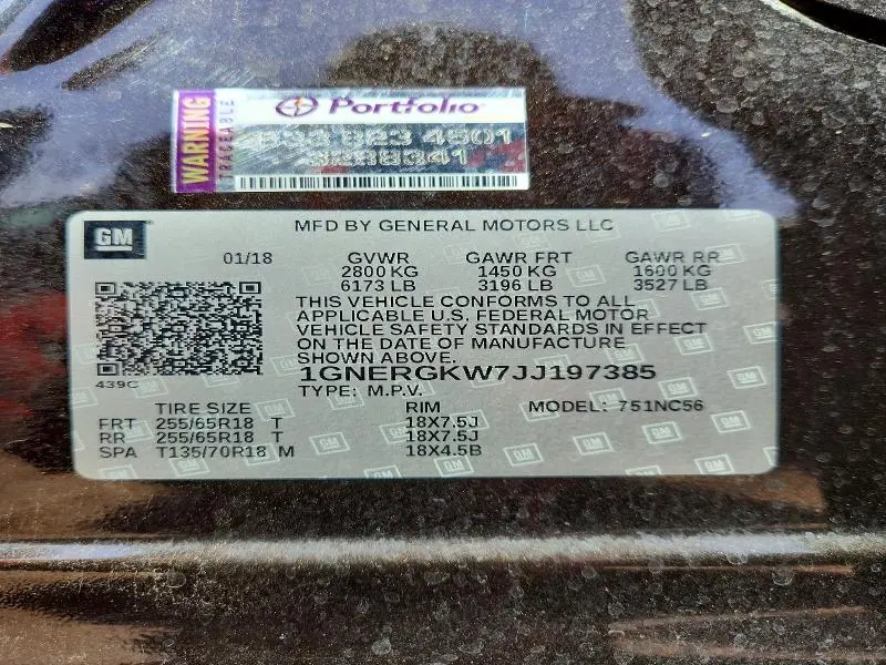 2018 CHEVROLET TRAVERSE LT  
