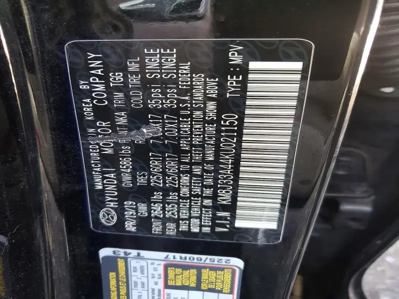 2019 HYUNDAI TUCSON VALUE  