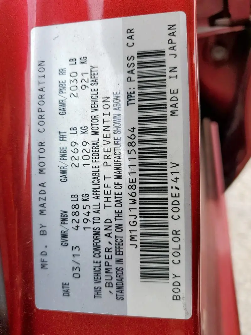 2014 MAZDA 6 GRAND TOURING  