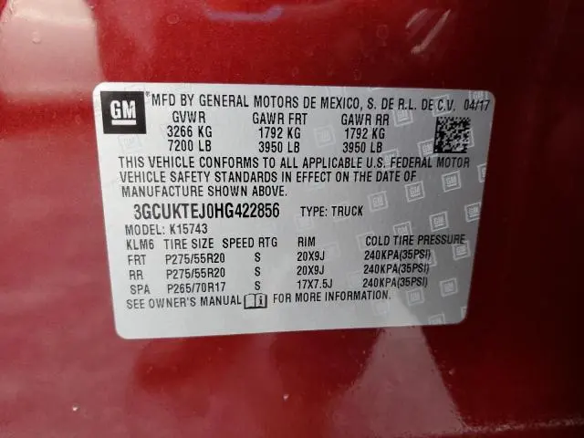 2017 CHEVROLET SILVERADO K1500 HIGH COUNTRY  