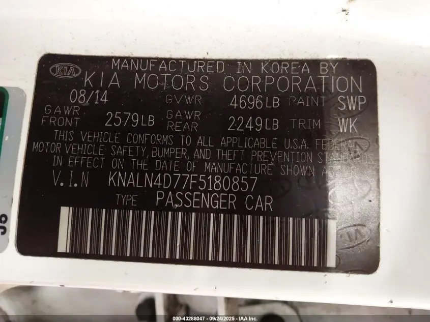 2015 KIA CADENZA PREMIUM