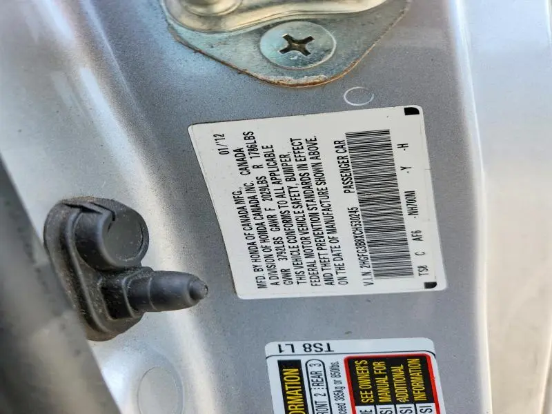 2012 HONDA CIVIC EX  