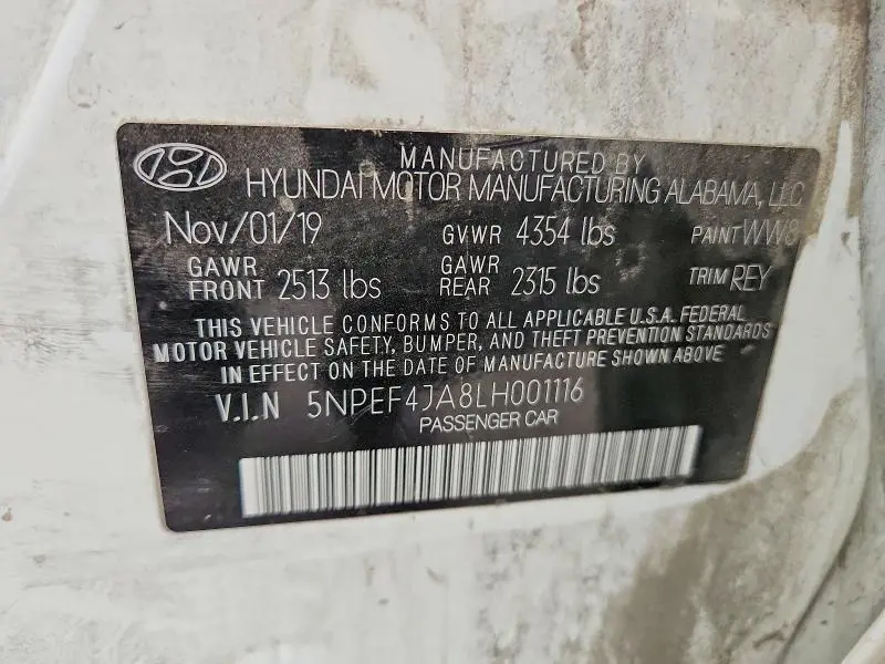 2020 HYUNDAI SONATA SEL  