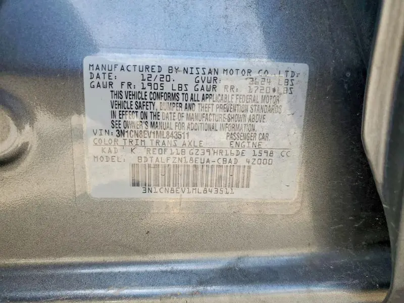 2021 NISSAN VERSA SV  