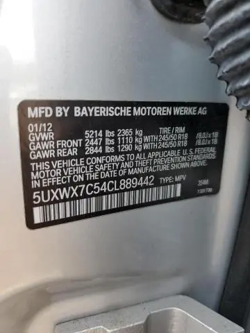 2012 BMW X3 XDRIVE35I  