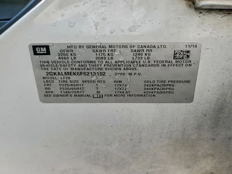 2015 GMC TERRAIN SLE  