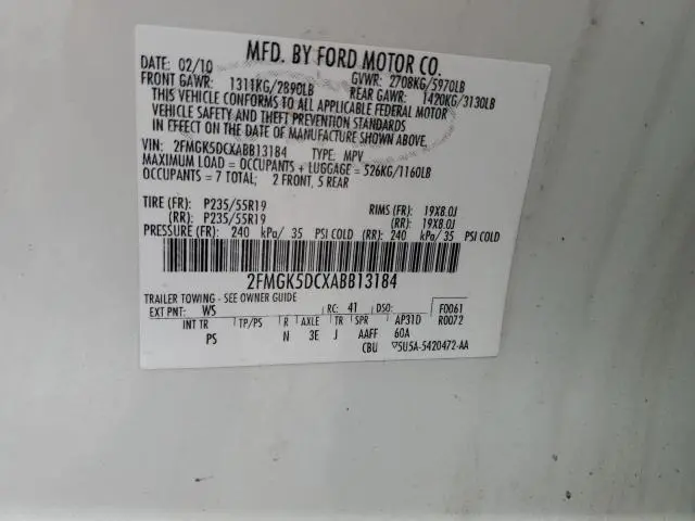 2010 FORD FLEX LIMITED  