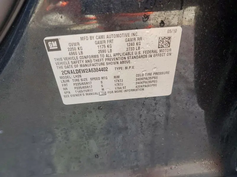 2010 CHEVROLET EQUINOX LT  