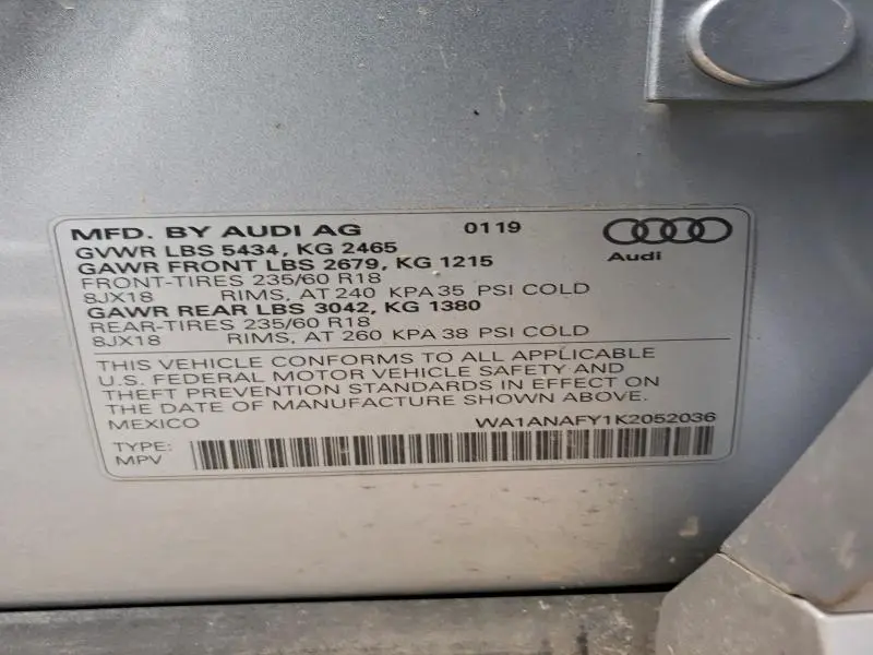 2019 AUDI Q5 PREMIUM  