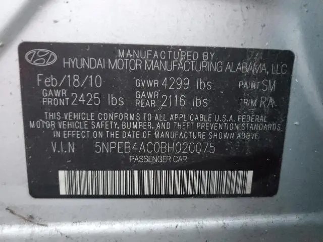2011 HYUNDAI SONATA GLS  