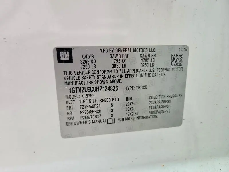 2017 GMC SIERRA K1500  