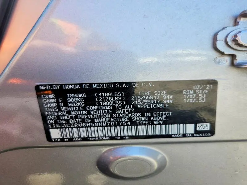2022 HONDA HR-V EX  