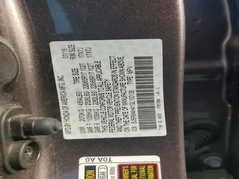 2016 HONDA CR-V SE  