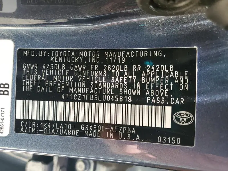 2020 TOYOTA AVALON LIMITED  