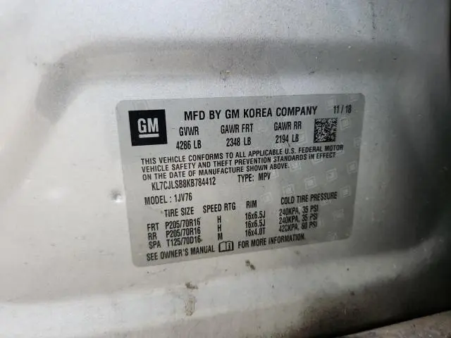 2019 CHEVROLET TRAX 1LT  