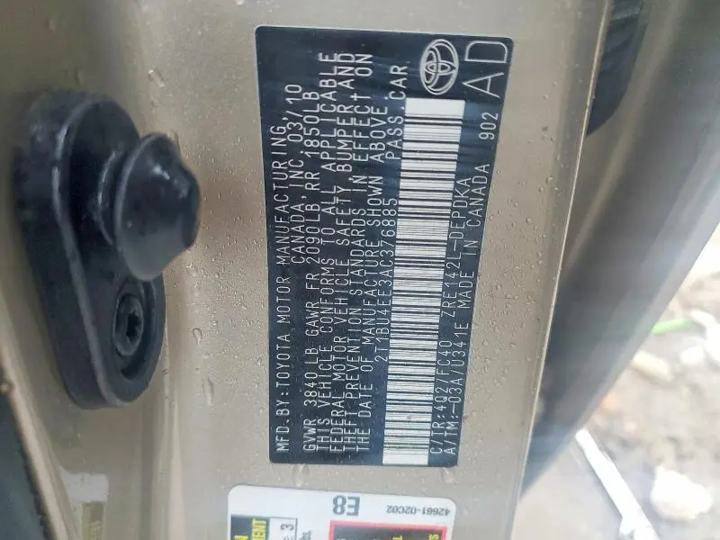 2010 TOYOTA COROLLA LE  