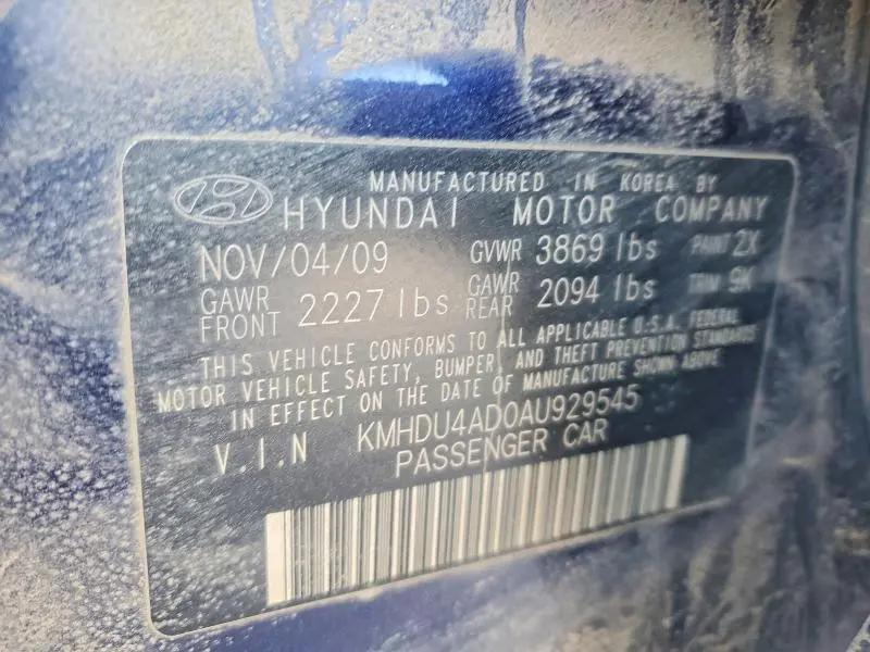 2010 HYUNDAI ELANTRA GLS  