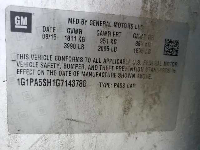 2016 CHEVROLET CRUZE LIMITED L  